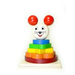 HESS Holzspielzeug Stapelturm Maus Деревянная игрушечная мышка-башня