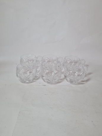 Кружки винтажные Im Stil Walther Glas с узором, стекло, 11 см, 6 шт., Германия, 1960-70гг.