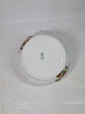 Чаша винтажная Wundsiedel Bavaria с крышкой "Пуансеттия", фарфор, 16 х 15 см, Германия, 1960-70гг.