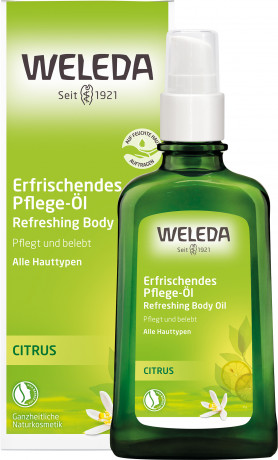 WELEDA CITRUS Erfrischendes Pflege-Oel, 100 ml, Освежающее масло для тела Citrus с миндальным маслом и ароматом лимона, 100 мл