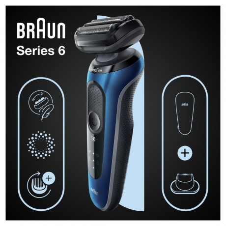 Braun Elektrischer Rasierer fur Manner quot;Series 6 60-B1200squot; in Blau  Электробритва мужская &quot;Series 6 60-B1200s&quot; в синем