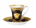 Rosenthal Versace I love Baroque - Nero Espresso-/Mokkatasse 0,09 L mit Untertasse 2-tlg., Розенталь Версачи Фарфоровая Чашка для эспрессо/мокко 90мл с блюдцем серии "Я люблю барокко" в черном