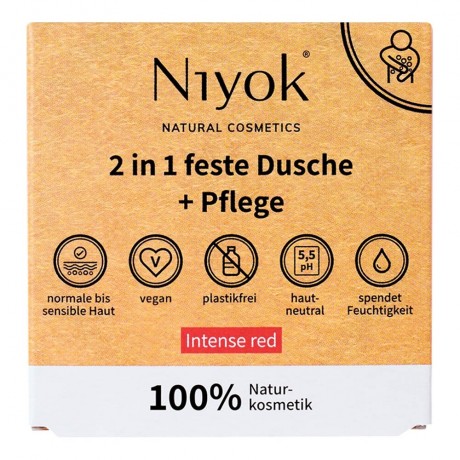 Niyok 2in1 feste Dusche+Pflege Intense red 80g 2в1 Твердый душ+уход Насыщенный красный 80г