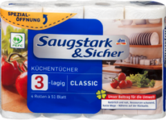 Saugstark&amp;Sicher Кухонное полотенцае 3-lagig, 4x51 Blatt, 204 листов