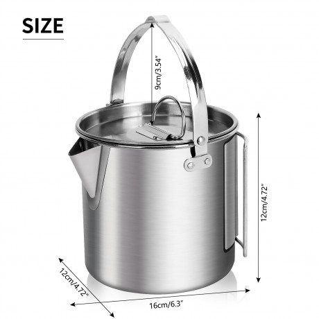 Pinoyden Pinoyden Reise-Wasserkocher 1,2-Liter-Wasserkocher,Rostfreier Stahl Reise-Wasserkocher  Дорожный чайник Pinoyden, чайник 1,2 литра, дорожный чайник из нержавеющей стали