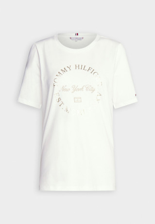 Tommy Hilfiger REG ROUNDALL Print T-shirt ecru REG ROUNDALL Футболка с принтом экрю