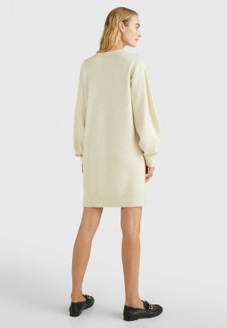 Tommy Hilfiger RELAXED FIT MONOGRAM Jumper dress heathered oatmilk RELAXED FIT MONOGRAM Платье-джемпер овсяное молоко