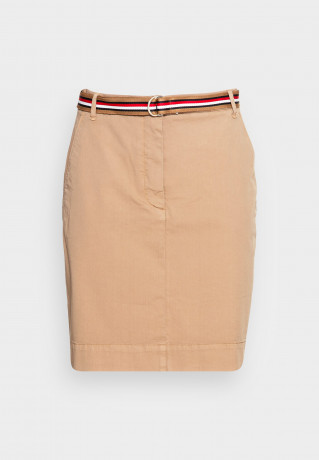 Tommy Hilfiger SKIRT Mini skirt beige ЮБКА Мини-юбка бежевый
