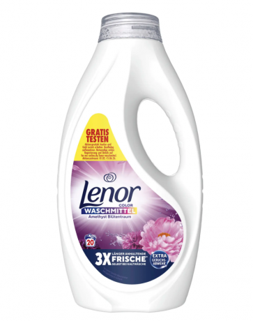 Lenor Color Flussigwaschmittel Amethyst Blutentraum 20WL, Гель для стирки цветного белья с ароматом Цветочная мечта, 20 загрузок (900мл)