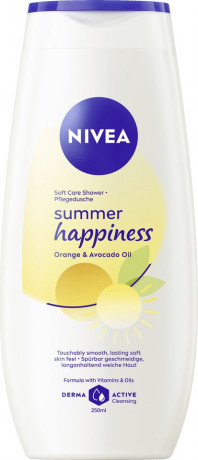 NIVEA Pflegedusche Summer Happiness Orange & Avocado Oil, 250 ml, Нивеа Крем гель для душа с маслом авокадо, аромат апельсина, витамины C и E, 250 мл