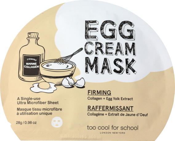too cool for school EGG Cream Mask Firming TuchMaske Маска для лица, 1 шт.