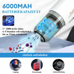 CkeyiN CkeyiN Akku-Handstaubsauger 2 Saugstufen, multifunktionaler Staubsauger, 75,00 W, mit Beutel, 35 Min. Laufzeit, Mit 2 Saugkopfen und 1 Burste Беспроводной ручной пылесос CkeyiN, 2 уровня всасывания, многофункциональный пылесос, 75,00 Вт, с мешком,