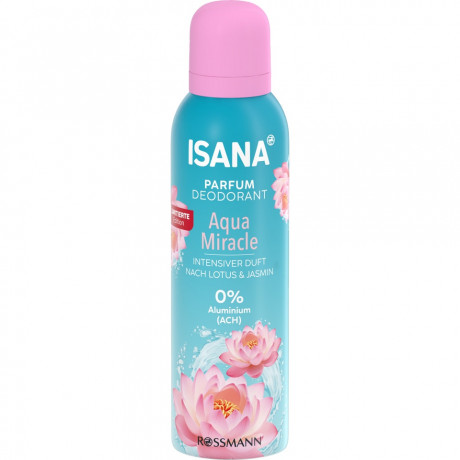 ISANA Parfum Deodorant Aqua Miracle 150ml, Изана Парфюмированный дезодорант-спрей, свежесть лотоса и водных цветов, 48ч защита, 150 мл