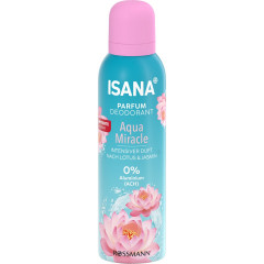ISANA Parfum Deodorant Aqua Miracle 150ml, Изана Парфюмированный дезодорант-спрей, свежесть лотоса и водных цветов, 48ч защита, 150 мл