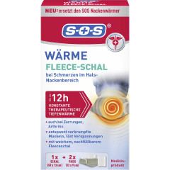 SOS Warme Fleece-Schal, 1 Stuck, SOS Согревающий флисовый шарф, многоразовый, с согревающей подушечкой, при болях в шее и плечах, 1 шт.