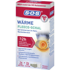 SOS Warme Fleece-Schal, 1 Stuck, SOS Согревающий флисовый шарф, многоразовый, с согревающей подушечкой, при болях в шее и плечах, 1 шт.
