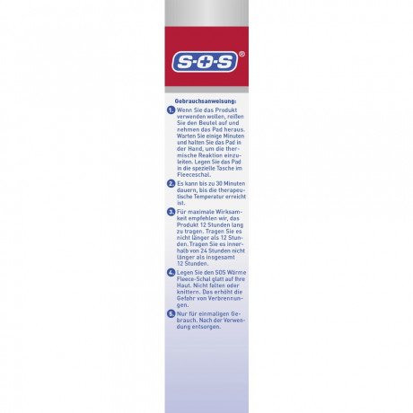 SOS Warme Fleece-Schal, 1 Stuck, SOS Согревающий флисовый шарф, многоразовый, с согревающей подушечкой, при болях в шее и плечах, 1 шт.