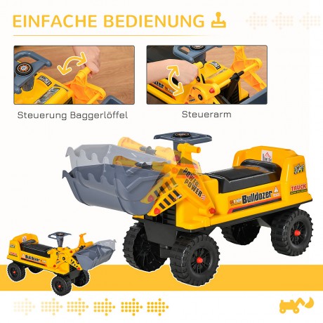 HOMCOM Kinder Bulldozer mit Stauraum Детский бульдозер с местом для хранения