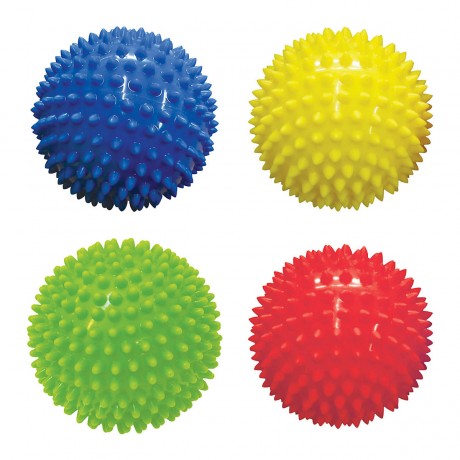 Edushape Sensory Opaque Sensory Ball Packung mit 4 farbenfrohen und einzigartig texturierten 10-cm-sensorischen Ballen Сенсорные непрозрачные сенсорные шарики Набор из 4 разноцветных сенсорных шариков с уникальной текстурой диаметром 10 см.