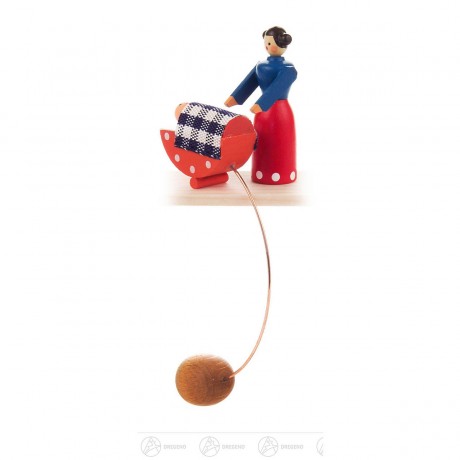 Spielzeug Schaukelfigur Mutter mit Wiege  Hohe ca 9 Игрушка-качалка мама с колыбелью высотой около 9