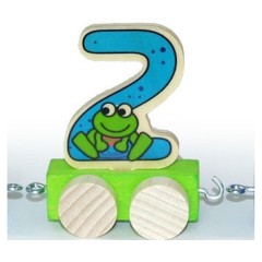 Holzdekoration Zahlenzug Ziffer 2 Деревянное украшение номер поезда цифра 2