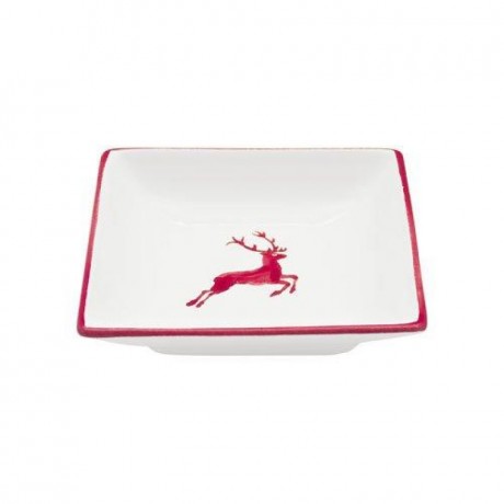 Gmundner Keramik Gmundner Keramik Rubinroter Hirsch Snackschale 11x11x2,8 cm Керамическая миска для закусок Gmundner Ruby Red Deer 11x11x2,8 см