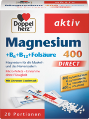 Doppelherz Магний 400 + Витаминe B6 + B12 + фолиевая кислота, Гранулы, 20 шт