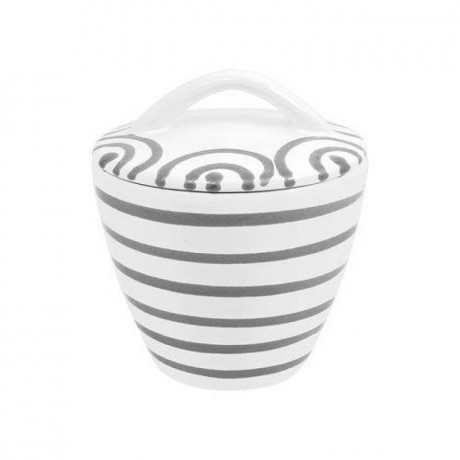 Gmundner Keramik Gmundner Keramik Graugeflammt Zuckerdose Gourmet d: 9 cm / h: 10,5 cm Керамическая сахарница Gmundner серого цвета с пламенем для гурманов d: 9 см / высота: 10,5 см