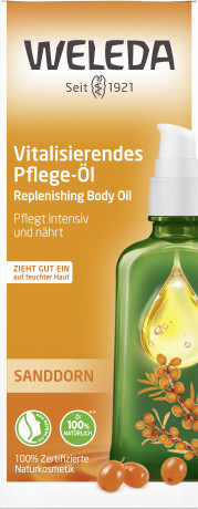 WELEDA SANDDORN Vitalisierendes Pflege-Oel, 100 ml, Облепиховое масло для тела для интенсивного ухода за сухой кожей, 100 мл