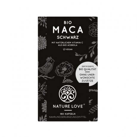 Nature Love Bio Maca (schwarz) Kapseln Капсулы с Маком и Витамином С, 180 шт.