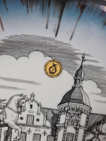 Тарелка декоративная винтажная Johann Haviland Bavaria "Дюссельдорф", коллекционная, фарфор,Германия, 1970-80гг.