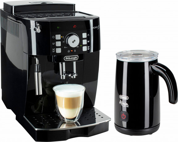 De'Longhi De'Longhi Kaffeevollautomat Magnifica S ECAM 21.118.B, inkl. Milchaufschaumer im Wert von UVP 89,99 Полностью автоматическая кофемашина De'Longhi Magnifica S ECAM 21.118.B, включая насдку для вспенивания молока, рекомендуемая розничная цена 89,