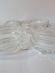 Original Walther Glas Набор хрустальных тарелок, 7шт., 18 x 3,5 см и хрустальных мисок, 2шт., 26 x 7 см, Германия, 1960-70гг.