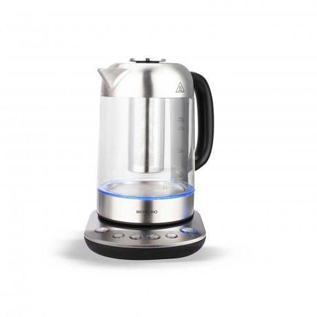 Michelino Wasserkocher Wasserkocher Glas mit Teefilter und Temperaturwahl, 1.7 l, 2200 W, Kabelloser Teekocher Стеклянный чайник Michelino с чайным фильтром и выбором температуры, 1,7 л, 2200 Вт, беспроводная заварка
