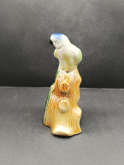 Статуэтка винтажная &quot;Бело-голубой попугай на дереве&quot;, фарфор, 17 х 11 см, Испания, 1970-80гг.