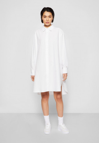 Tommy Hilfiger SOLID KNEE DRESS Shirt dress optic white ПЛАТЬЕ SOLID KNEE DRESS Платье-рубашка оптический белый