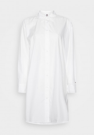 Tommy Hilfiger SOLID KNEE DRESS Shirt dress optic white ПЛАТЬЕ SOLID KNEE DRESS Платье-рубашка оптический белый