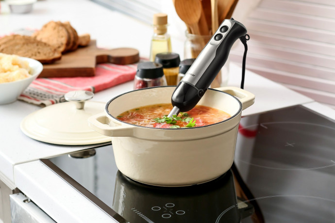 Linsar Stabmixer vierflugeliges Messer, Geschwindigkeitsregelung, Turbotaste Ручной блендер Linsar, четыре лезвия, регулировка скорости, кнопка турбо.