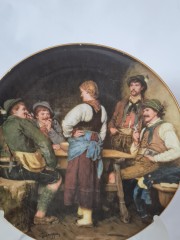 LILIEN PORZELLAN Номерная декоративная тарелка &quot;Браконьеры&quot; Франц фон Дефреггер, 5039C, 20см, Германия, 1988г.