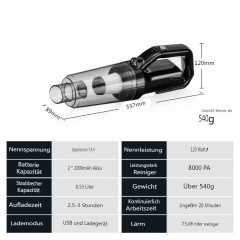Andeman Andeman Akku-Handstaubsauger, Staubsauger NassTrocken 8000pa fur Auto Hause  Беспроводной ручной пылесос Andeman, пылесос для влажной и сухой уборки 8000pa для дома в машине
