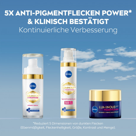 NIVEA Cellular Luminous 630 Anti-Pigmentflecken Intensiv-Serum, 30 ml, Нивеа Сыворотка для лица, Thiamidol, против всех типов пигментных пятен, результат за 7 дней, 30 мл