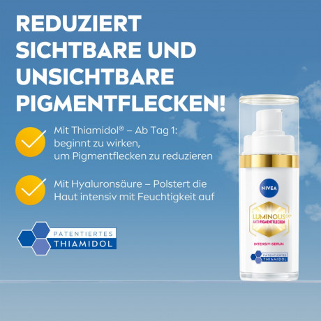 NIVEA Cellular Luminous 630 Anti-Pigmentflecken Intensiv-Serum, 30 ml, Нивеа Сыворотка для лица, Thiamidol, против всех типов пигментных пятен, результат за 7 дней, 30 мл