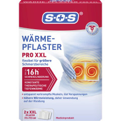 SOS Warme-Pflaster PRO XXL, 2 Stuck, SOS Согревающий пластырь PRO XXL, при болях в спине и суставах, до 12 часов тепла, 2 шт.