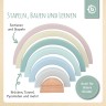 bieco Baby Motorikspielzeug Holz Stapelspiele Regenbogen Baustein Pastell Steckspiel Stapelspielzeug Детская моторика