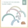 bieco Baby Motorikspielzeug Holz Stapelspiele Regenbogen Baustein Pastell Steckspiel Stapelspielzeug Детская моторика