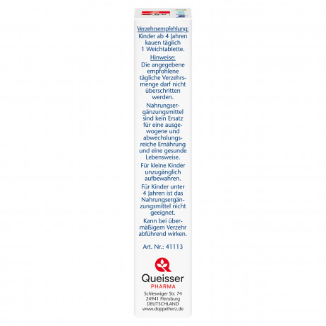 Doppelherz aktiv Omega-3 + Vitamin D3 Kids, 27 Weichtabletten, 35,1 g, Омега-3 180 мг с DHA 60 мг и витамином D3 для иммунитета и роста костей у детей от 4 лет, жевательные таблетки со вкусом клубники и цитрусов, 27 шт., 35,1 г