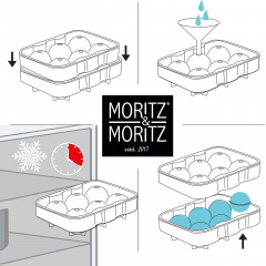 Moritz &amp; Moritz Moritz &amp; Moritz Eiswucrfelform rund  2 er Set  grau Набор форм для круглых кубиков льда Moritz &amp;amp; Moritz, 2 шт.