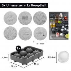 Moritz &amp; Moritz Moritz &amp; Moritz Eiswucrfelform rund  2 er Set  grau Набор форм для круглых кубиков льда Moritz &amp;amp; Moritz, 2 шт.