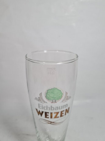 Немецкий бокал винтажный Eichbaum Ureich Pils. с зеленым логотипом, стекло, 0.3 л, 20.5 см, Германия, 1970-80гг.