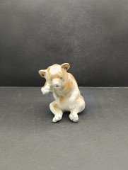 Статуэтка винтажная &quot;Сидящий медведь&quot;, фарфор, 12 х 8 см, Румыния, 1970-80гг.